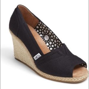 TOMS Black Calypso Wedges